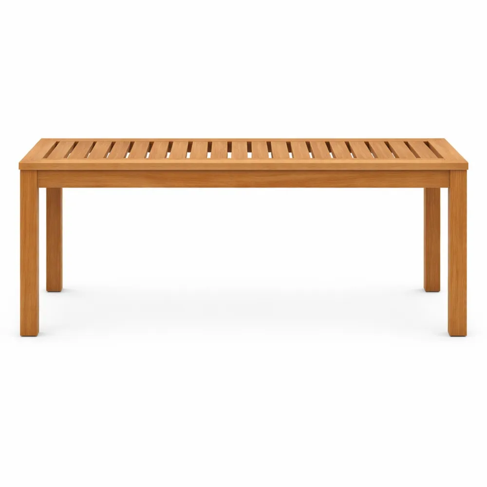 Banc de Jardin en Bois à Lattes, Capacité 150 kg, Finition Teck
