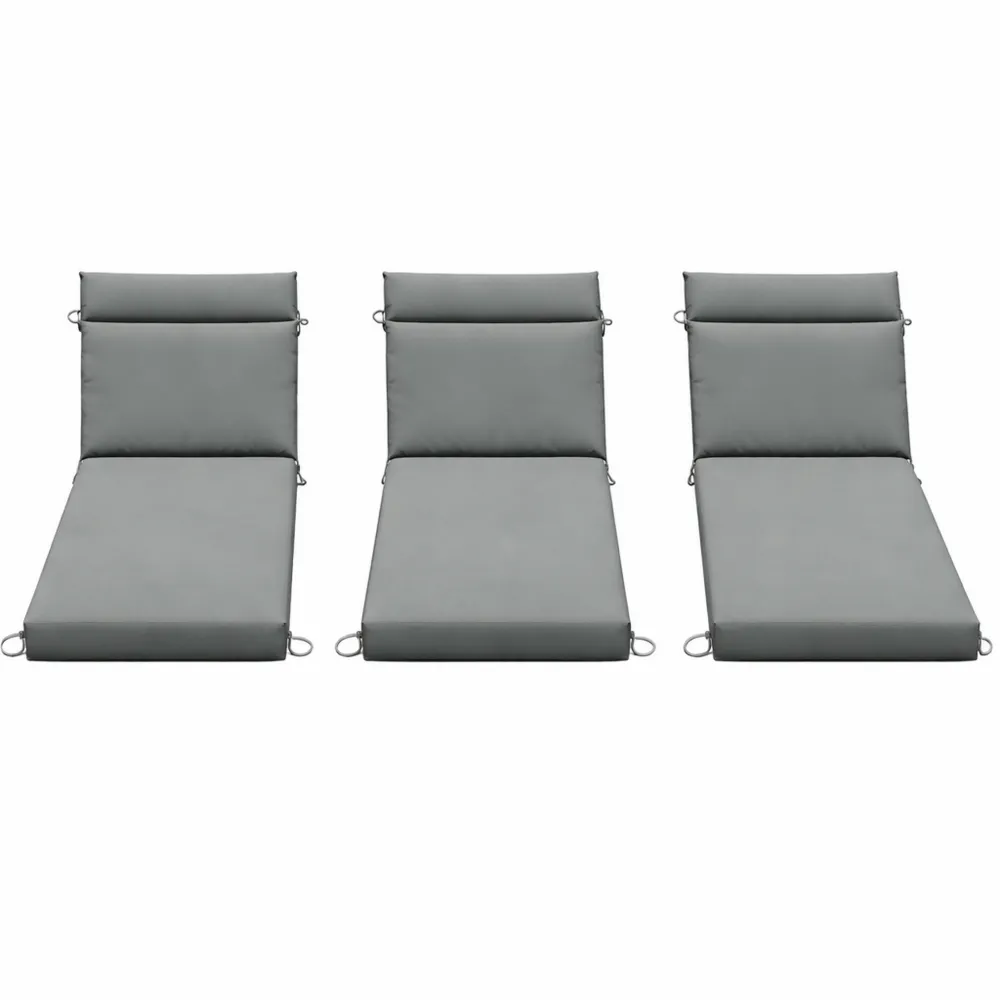 Ensemble de 2 coussins pour chaise longue de jardin, gris foncé