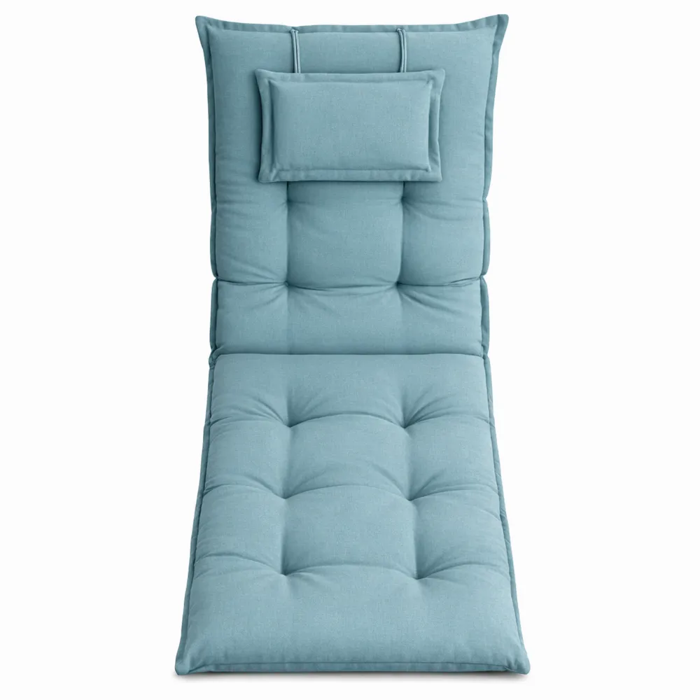 Coussin pour Chaise Longue de Jardin - Bleu Aqua - 188 x 60 x 8 cm