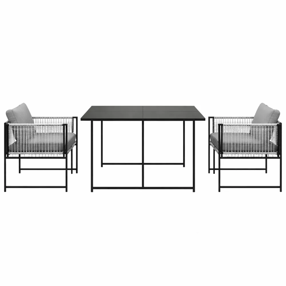 Ensemble de Jardin Extérieur 4 Personnes avec Table et Chaises Pliables