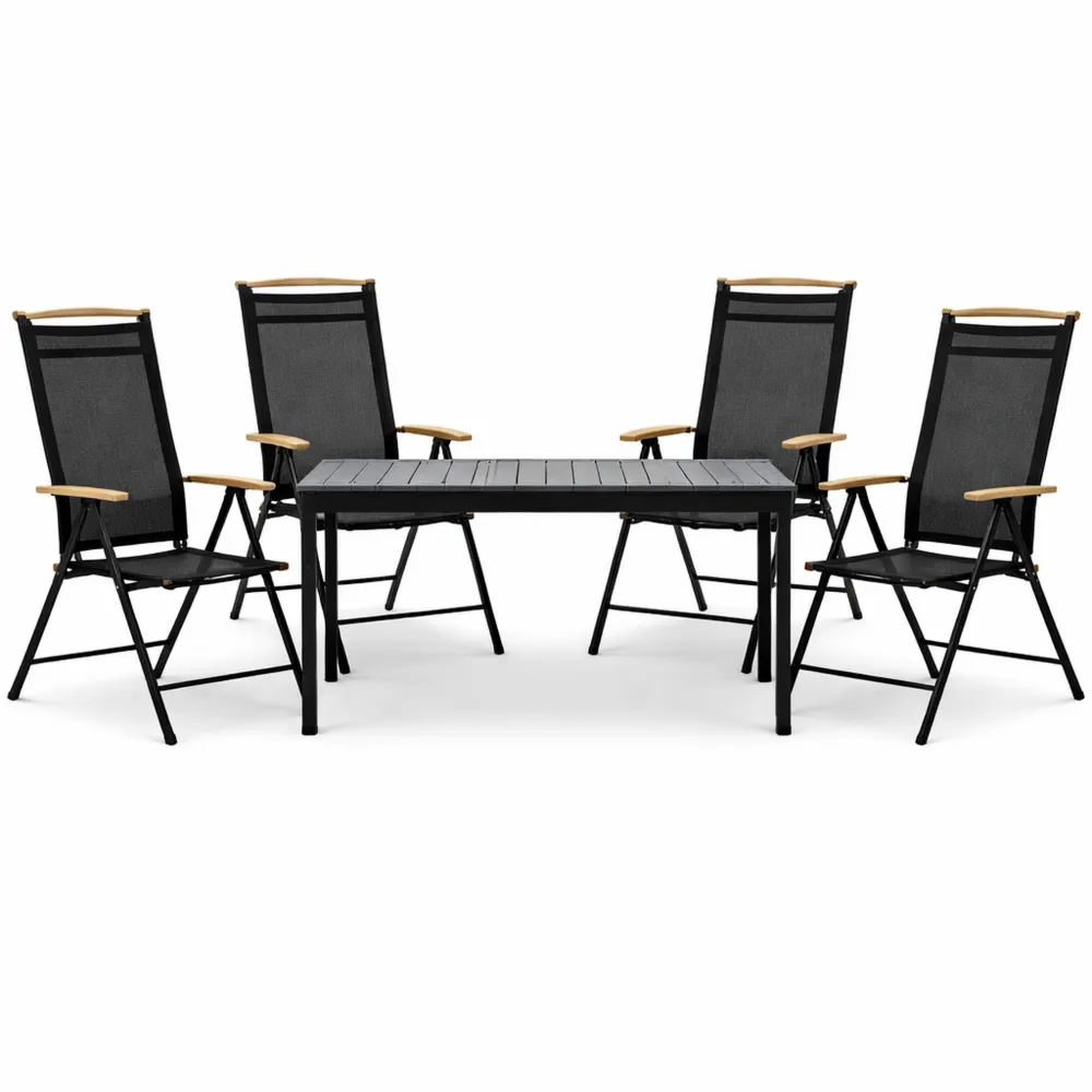 Ensemble de Mobilier de Jardin pour 6 Personnes, Table et Chaises Pliables