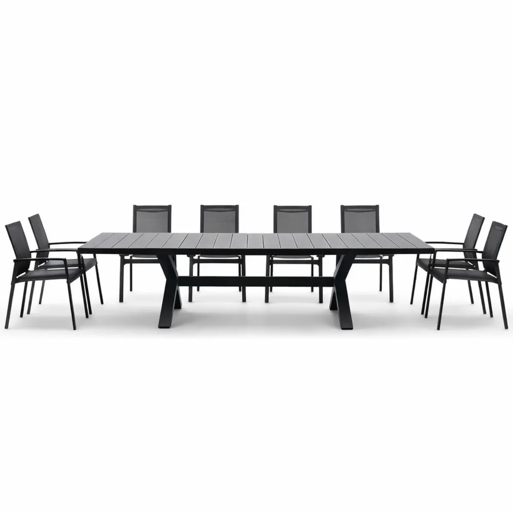 Table de jardin extensible 10 places - Aluminium résistant à la rouille