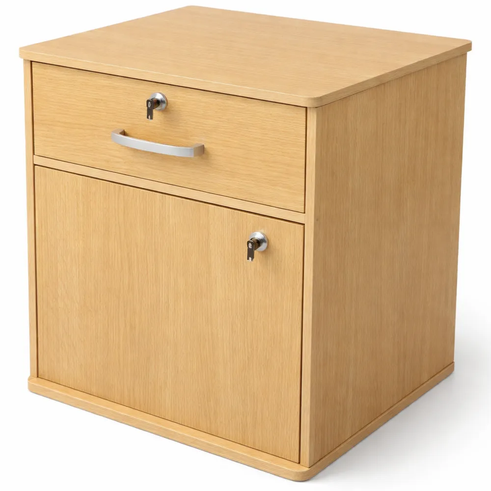 Cassettiera Multiuso per Ufficio con Serrature, Colore Rovere