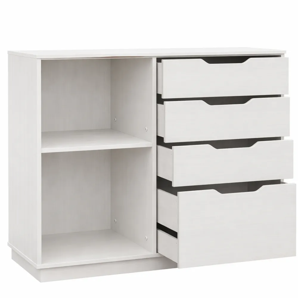 Armadietto da Ufficio in Legno con 4 Cassetti per Cartelle Sospese A4