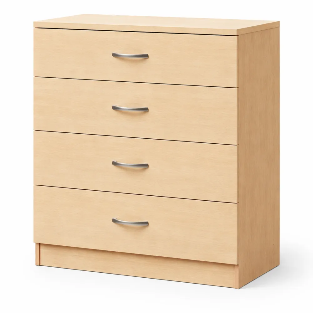 Cassettiera a 4 Cassetti in Legno Nero