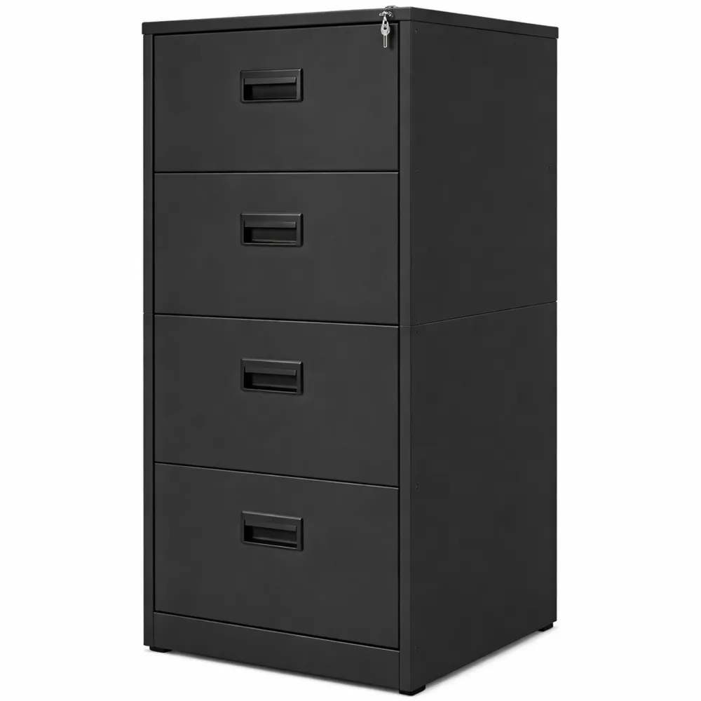 Schedario in acciaio antracite, salvaspazio per ufficio e casa, sicurezza documenti