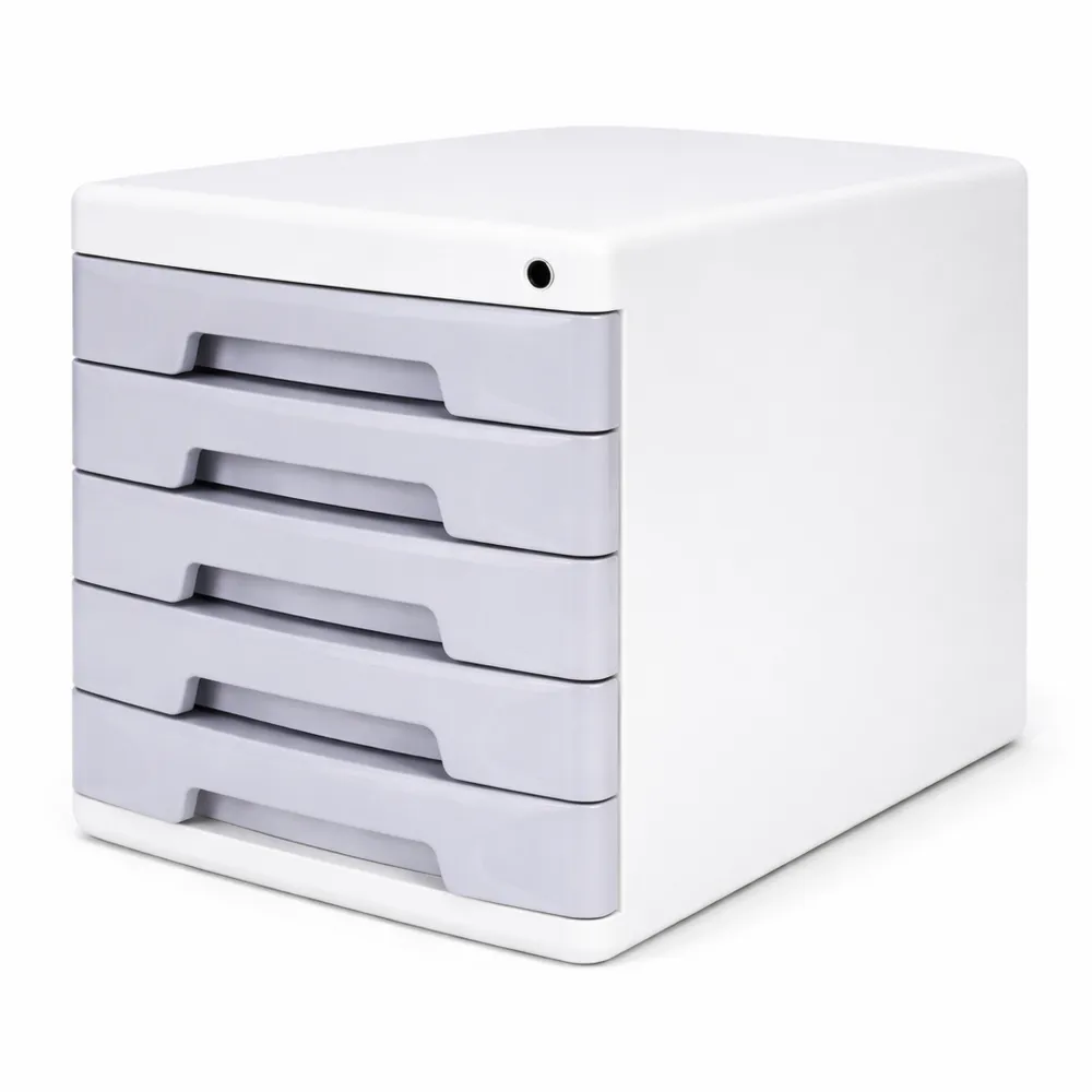 Classificatore A4 a 5 livelli con serratura e cassetti in plastica per gestione documenti