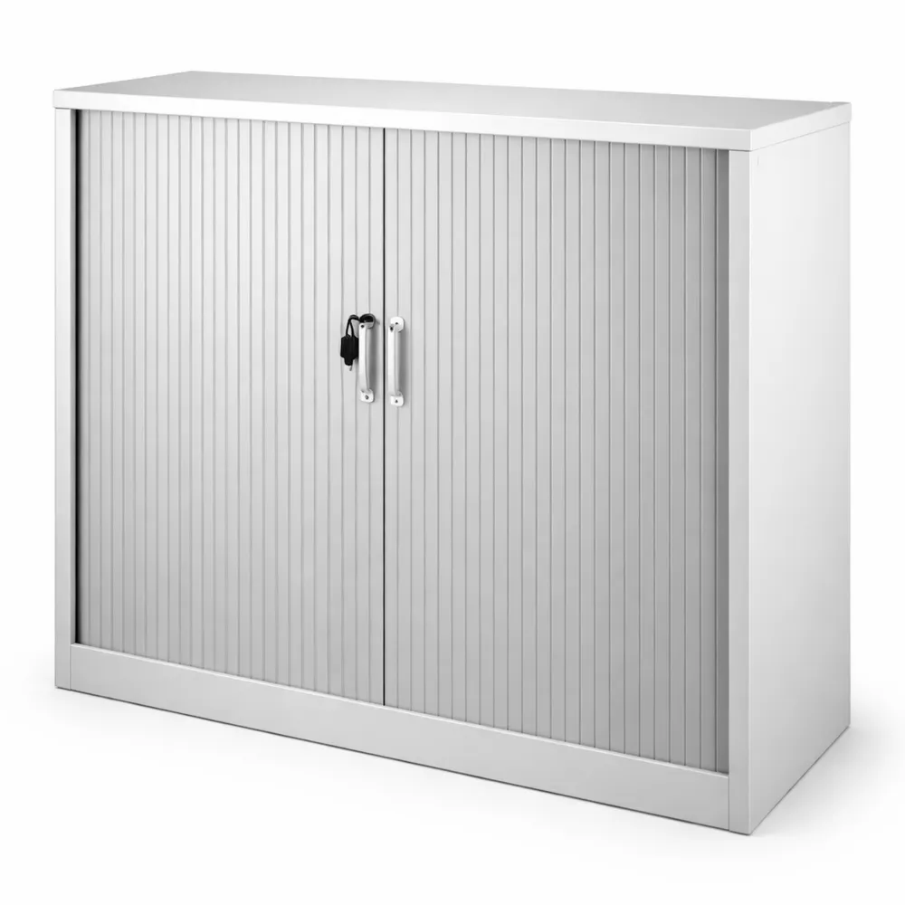 Armadietto in Metallo con Ante Scorrevoli e Serratura per Ufficio