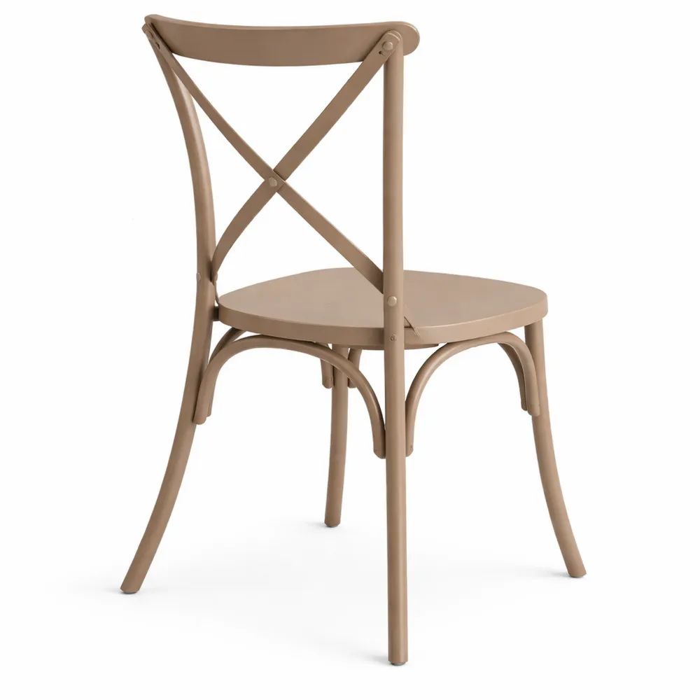 Set di 6 Sedie Impilabili in Polipropilene Stile Classico per Interni ed Esterni