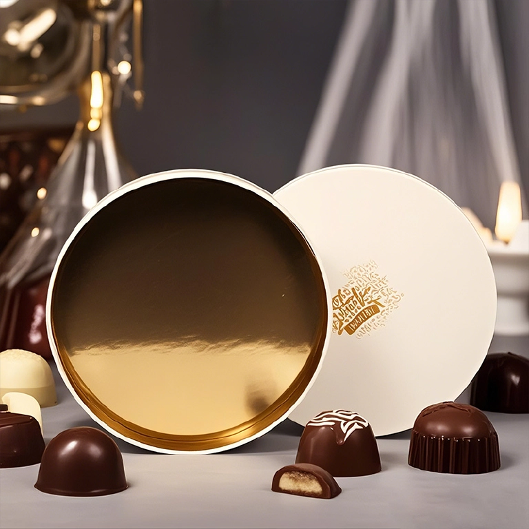 Custom Round Gift Box With Lid For Chocolate Boxes Manufacturer