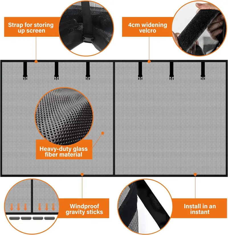 Magnetic Garage Screen Door for 2-Car Garage | Heavy Duty Mesh with Hands-Free Closure