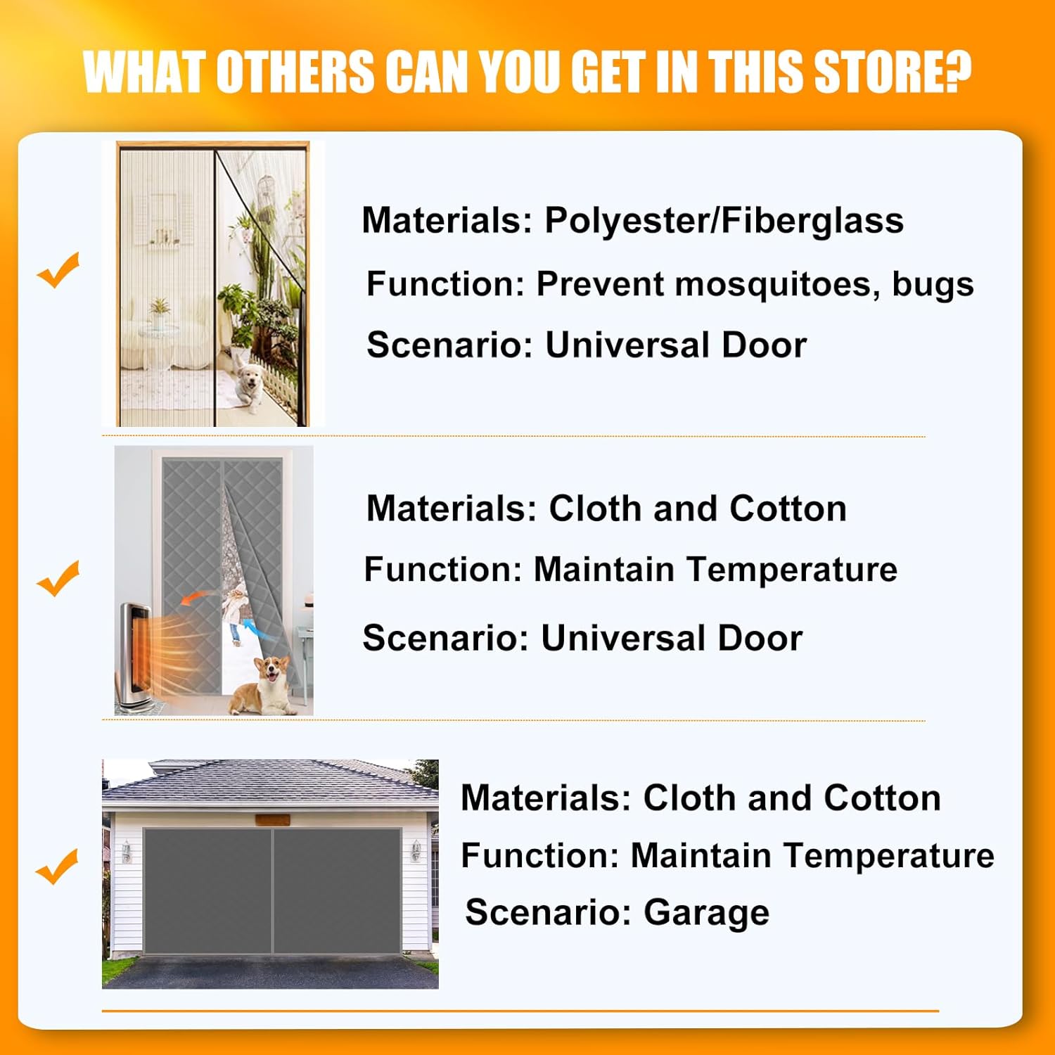 Magnetic Garage Screen Door for 2-Car Garage | Heavy Duty Mesh with Hands-Free Closure