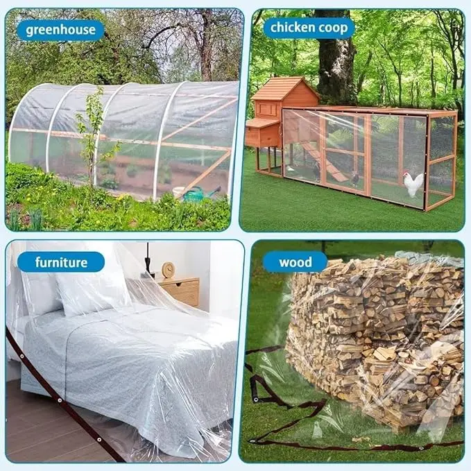💦🌊 Heavy-Duty PVC Tarp - Weatherproof Clear Waterproof Tarp 