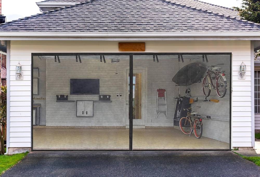 Magnetic Garage Screen Door for 2-Car Garage | Heavy Duty Mesh with Hands-Free Closure
