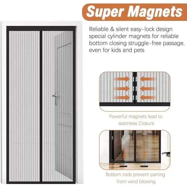 Magnetic Garage Screen Door for 2-Car Garage | Heavy Duty Mesh with Hands-Free Closure