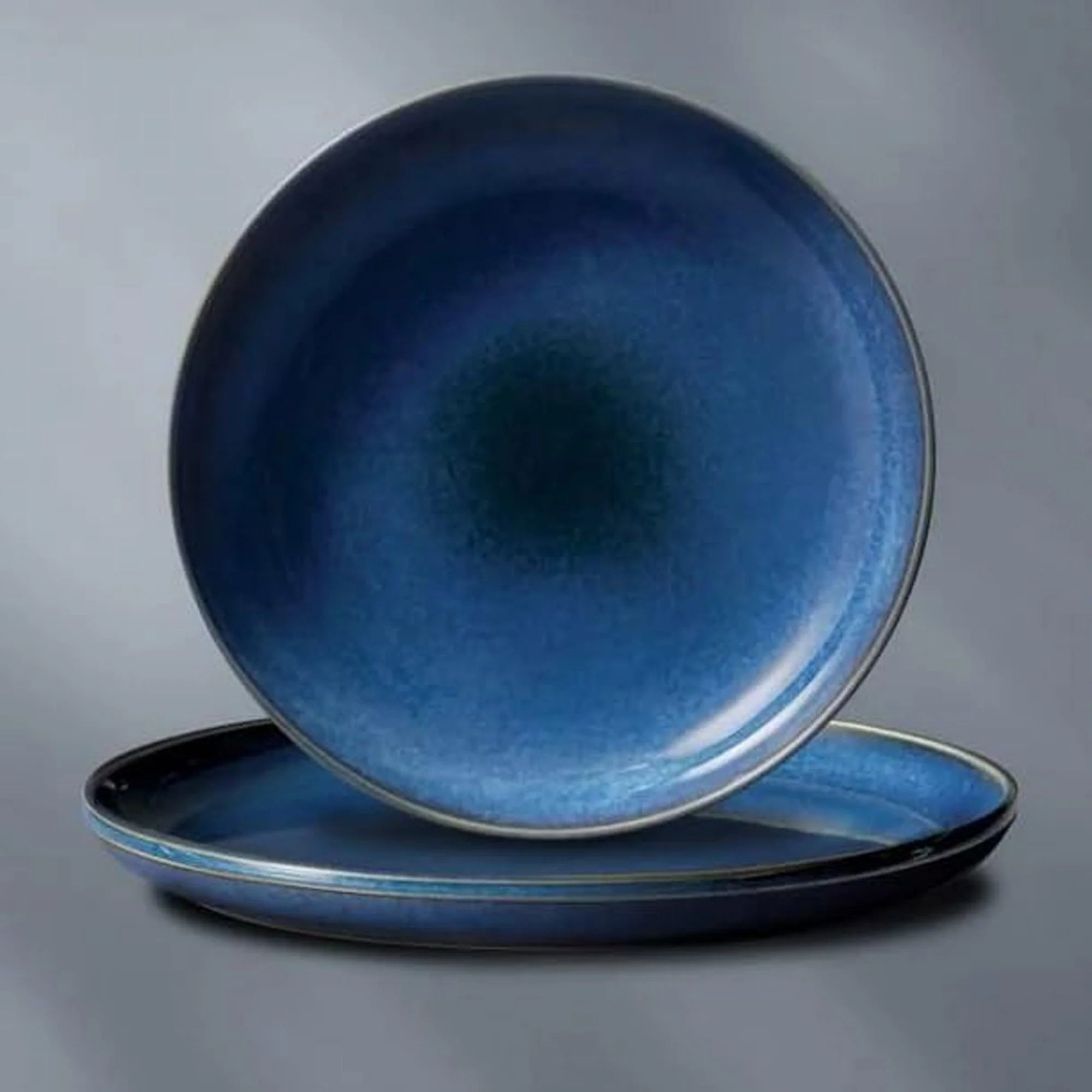 8 Piece Dinnerware Set,  Reactive Glazes, Service for 4, Navy