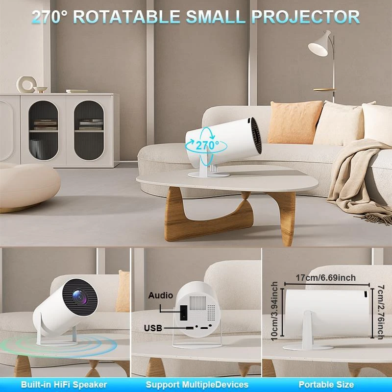  2026 New Upgraded High-Definition Smart Projector, Portable Projector