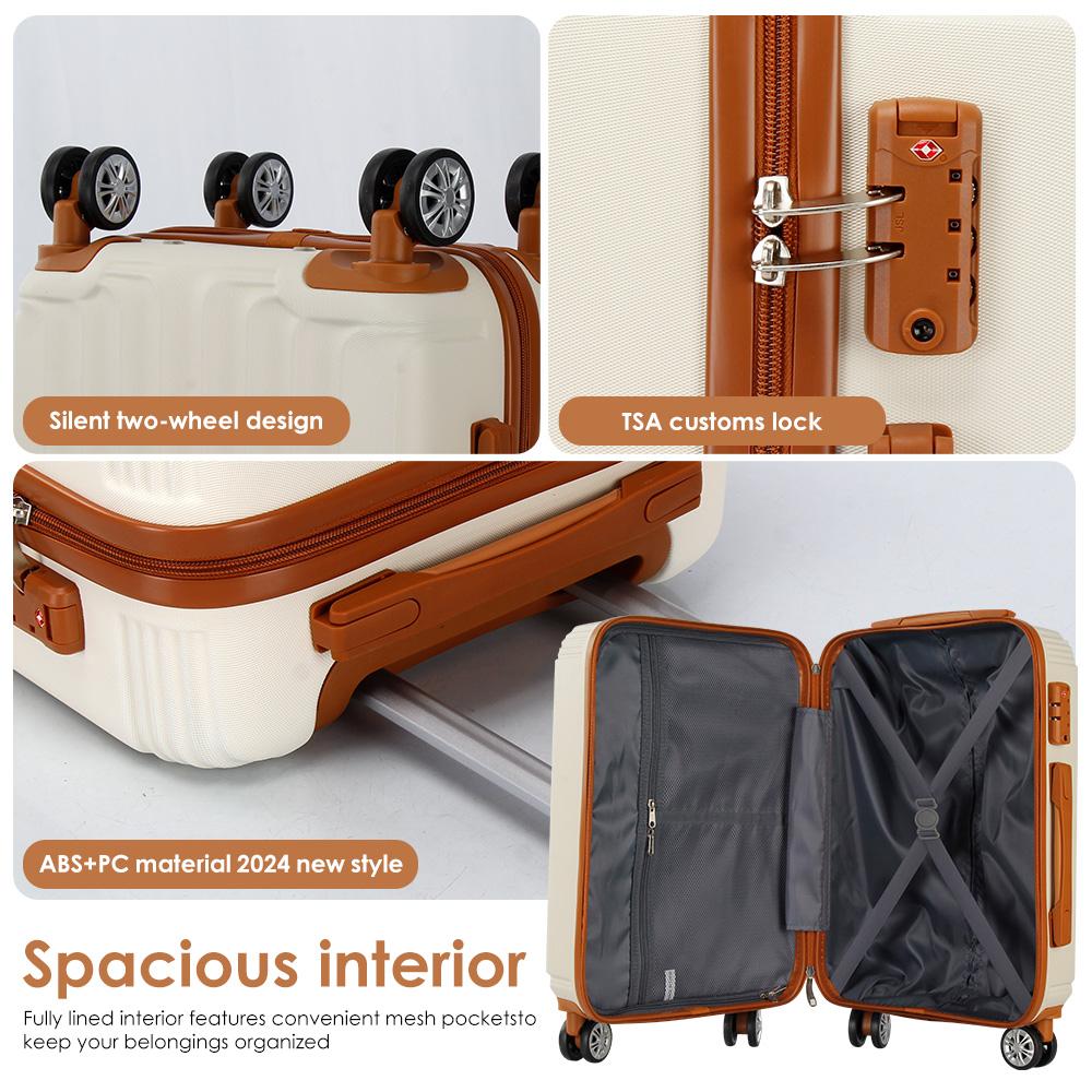 UUH Luggage set - 4pcs/6pcs/7pcs/8pcs/9pcs, Family Set with TSA Locks Durable Travel Free Suitcase