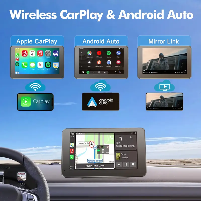 Upgraded Wireless CarPlay Screen for Andriod & Iphone