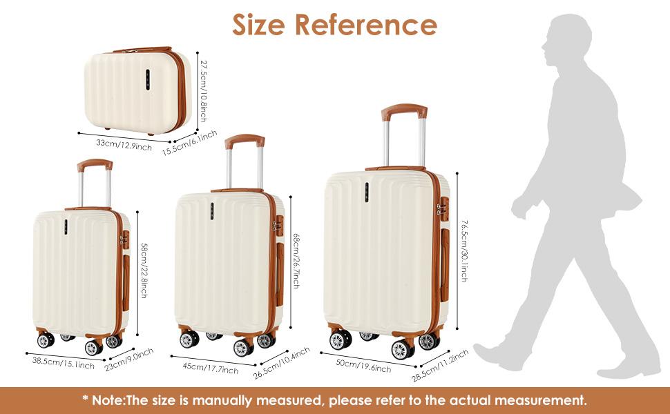 UUH Luggage set - 4pcs/6pcs/7pcs/8pcs/9pcs, Family Set with TSA Locks Durable Travel Free Suitcase