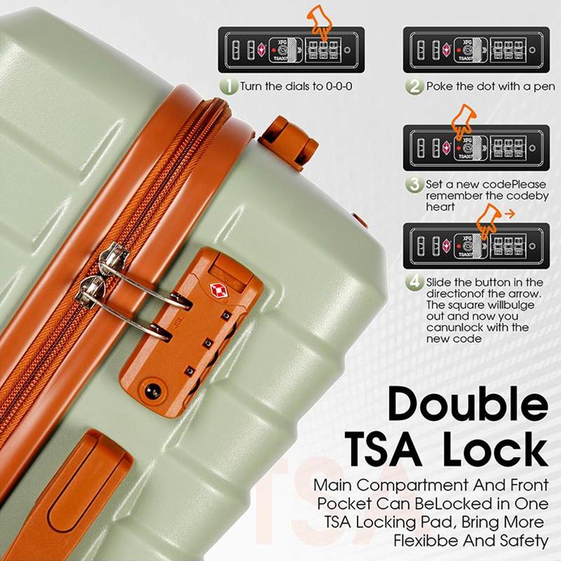 UUH Luggage set - 4pcs/6pcs/7pcs/8pcs/9pcs, Family Set with TSA Locks Durable Travel Free Suitcase