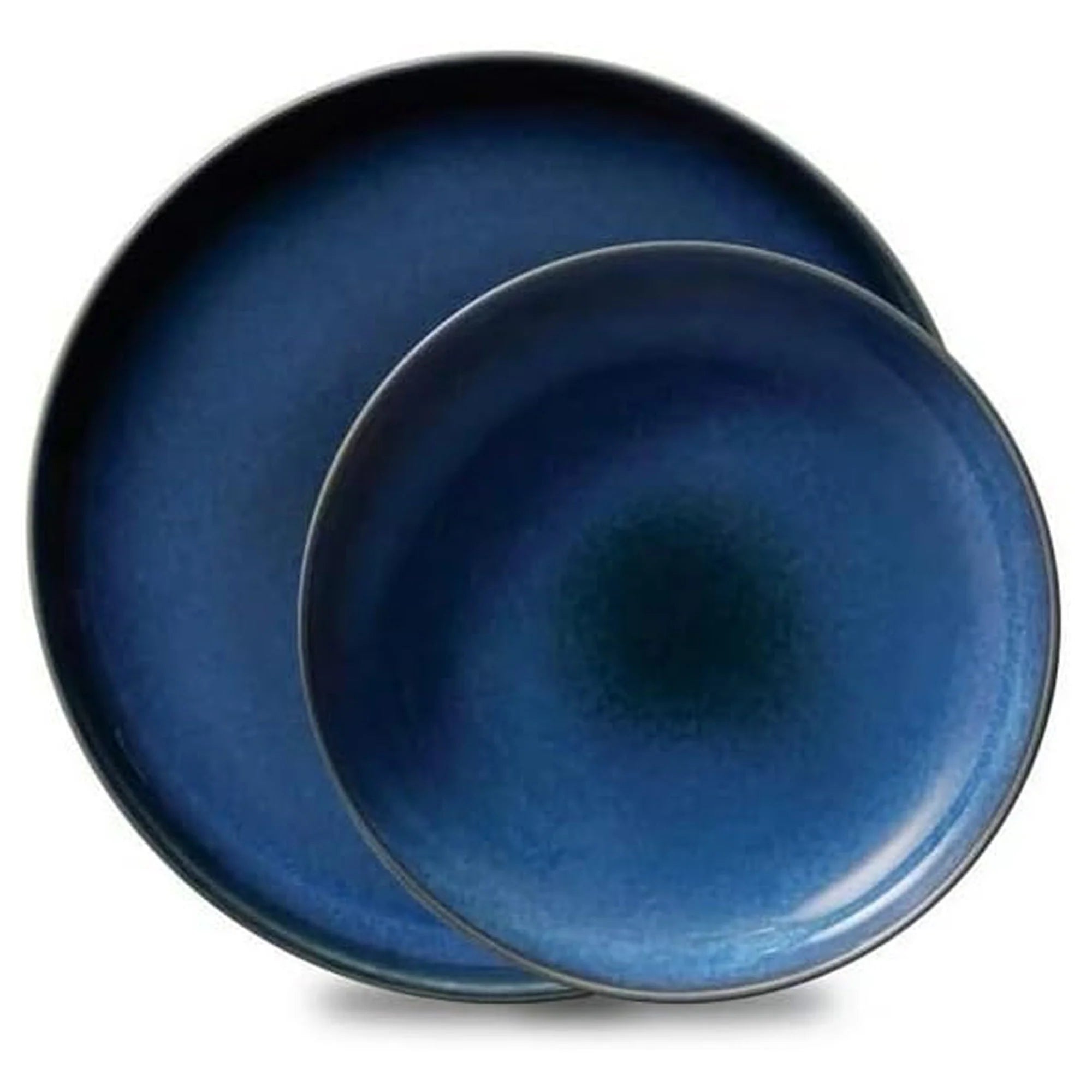 8 Piece Dinnerware Set,  Reactive Glazes, Service for 4, Navy