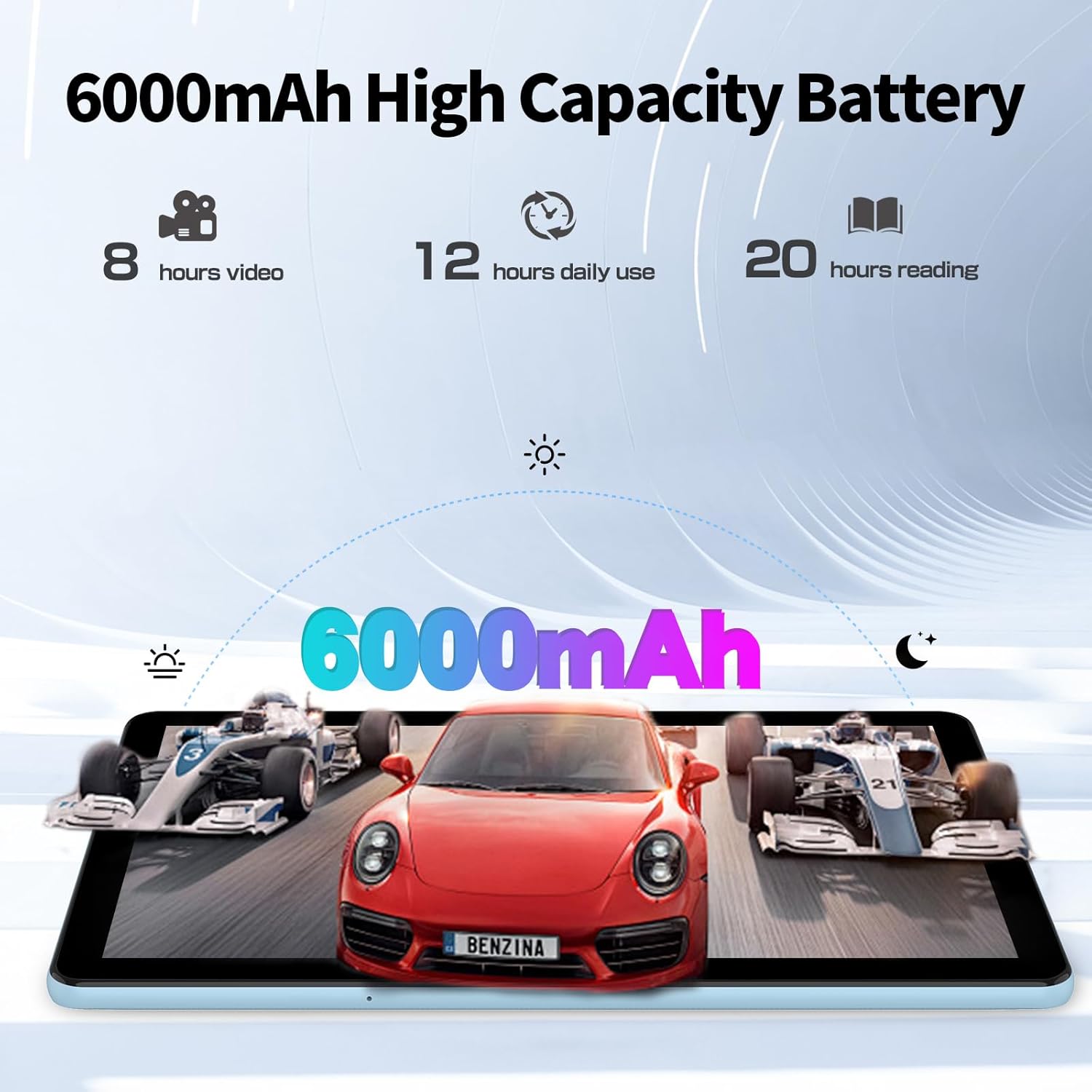 PRITOM 10 Inch Tablet, 6-in-1 Tablets, 16 GB, 64 GB ROM, Android 15, 1024GB Expand,Qcta Core, WiFi 6, 6000 Mah, Tablet PC with Keyboard, Mouse, Case, Grey