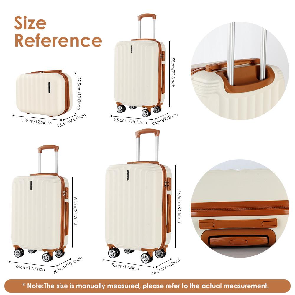 UUH Luggage set - 4pcs/6pcs/7pcs/8pcs/9pcs, Family Set with TSA Locks Durable Travel Free Suitcase