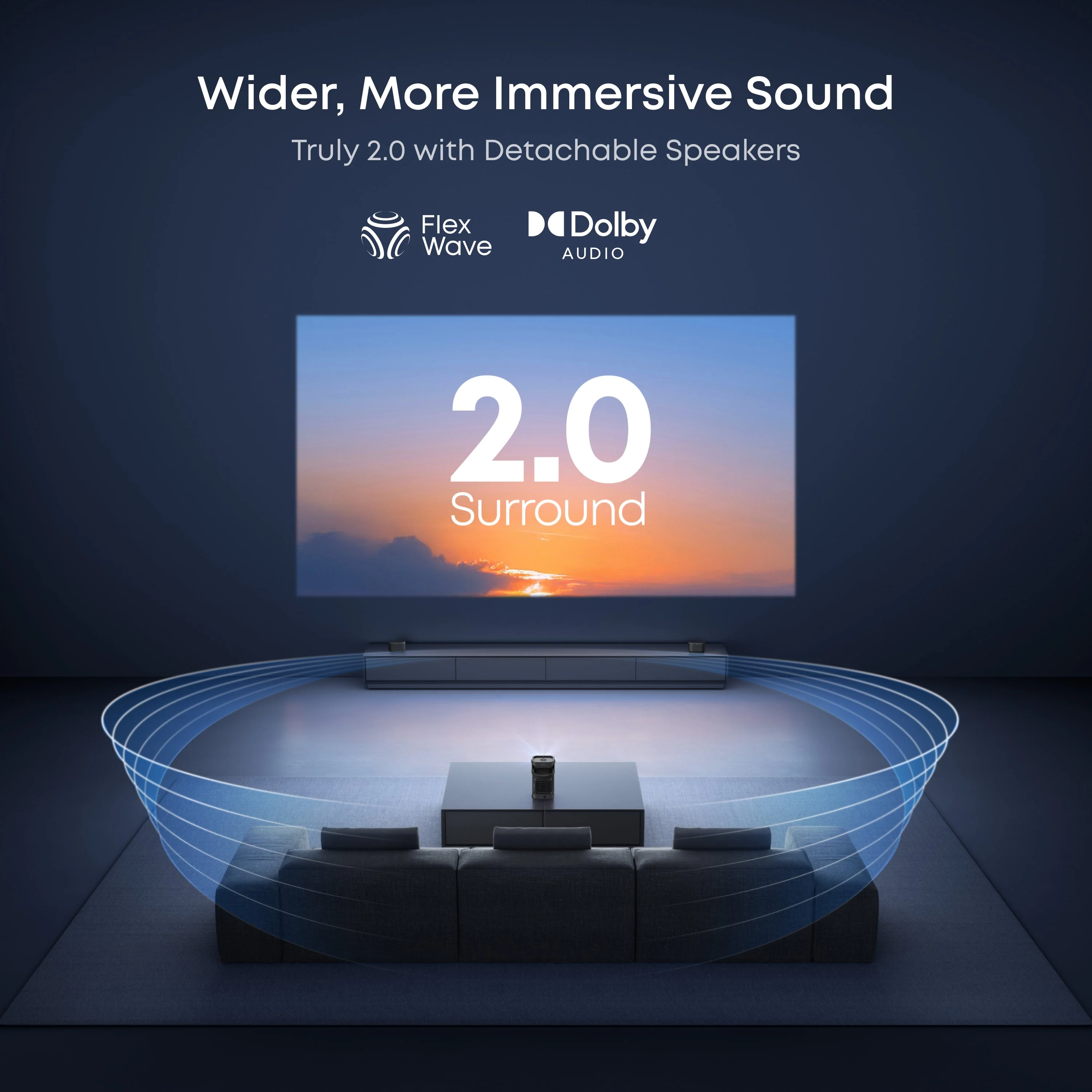 World's First Portable Projector with Detachable Speakers