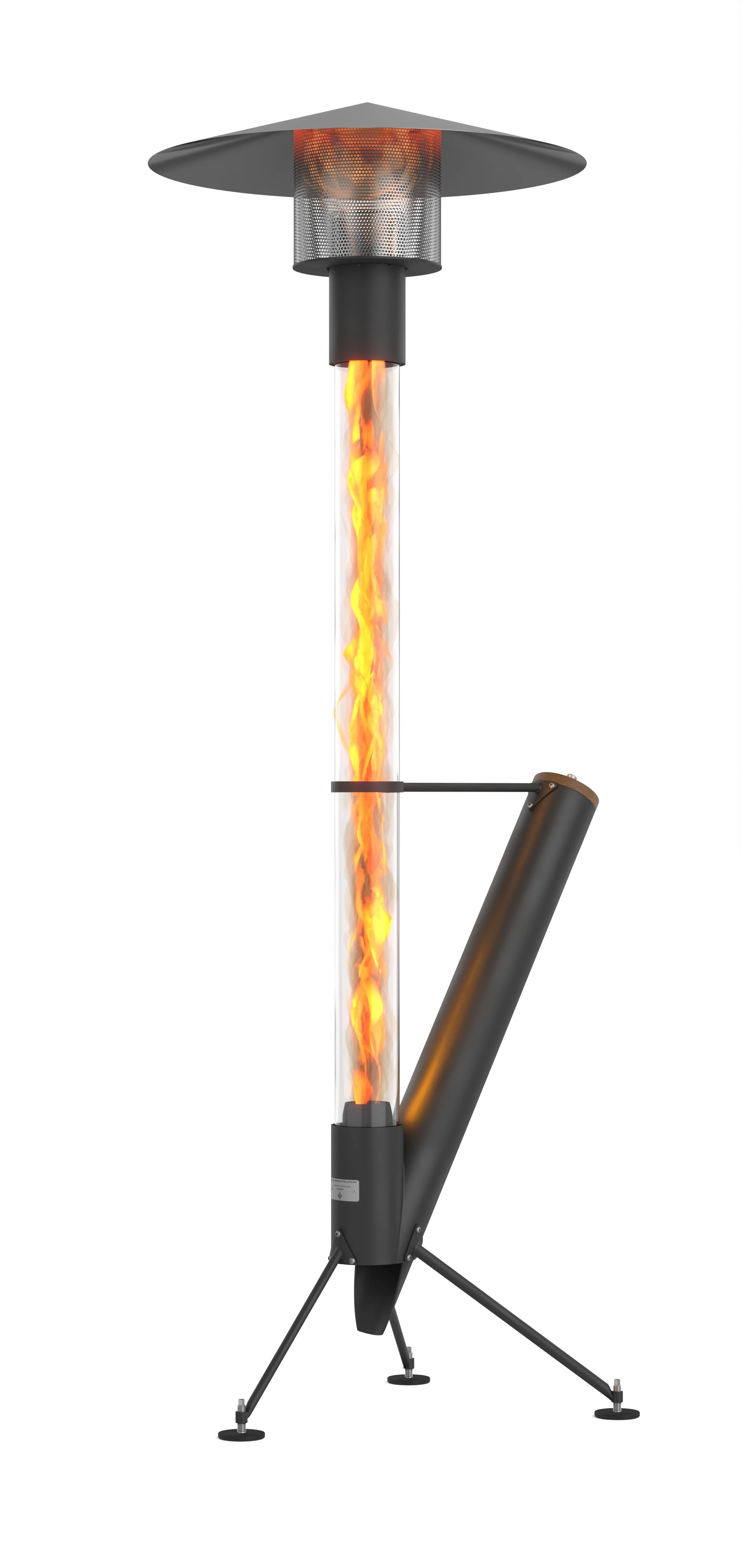 Pellet-Fueled Outdoor Heating Tower | 15.1 kW Flame Column Heater