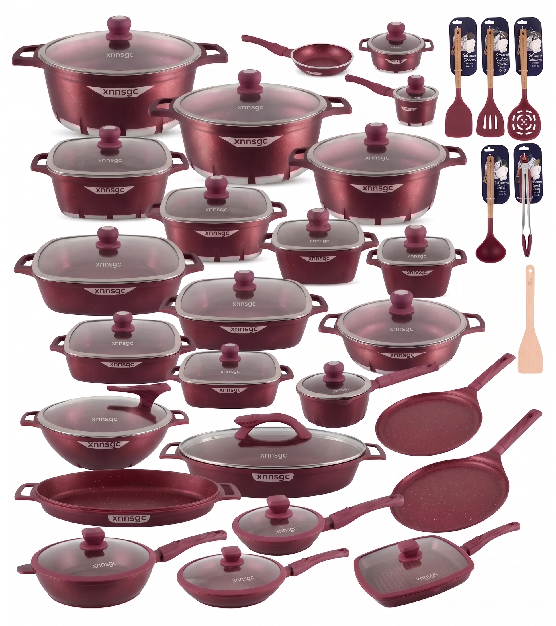 🎉Anniversary Sale - Cookware Set Pieces Non Stick Multi Layer Granite Coating