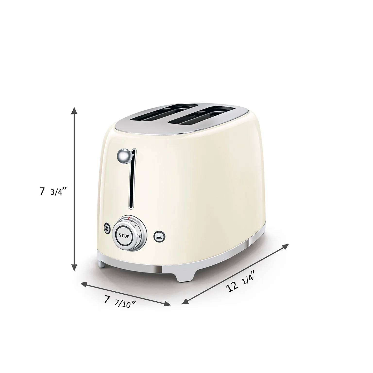 2-Slice Toaster - Retro-Style Cream