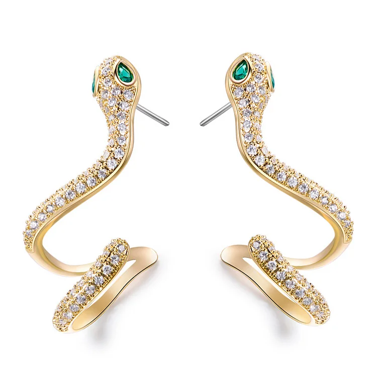 Snake Earring - White Rhodium