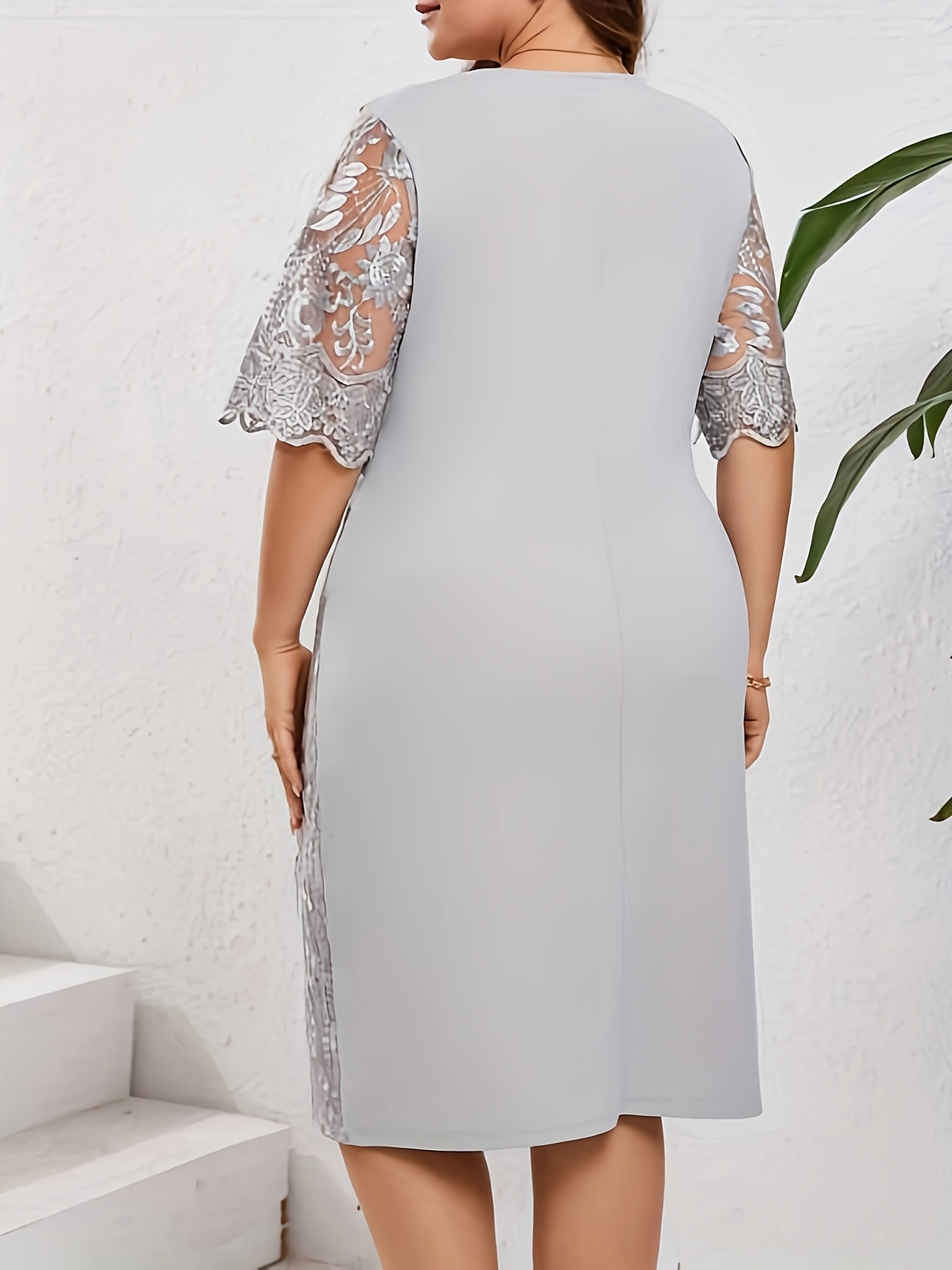 Elegant Plus Size Lace Patchwork Dress (Buy 2 Free Shipping)