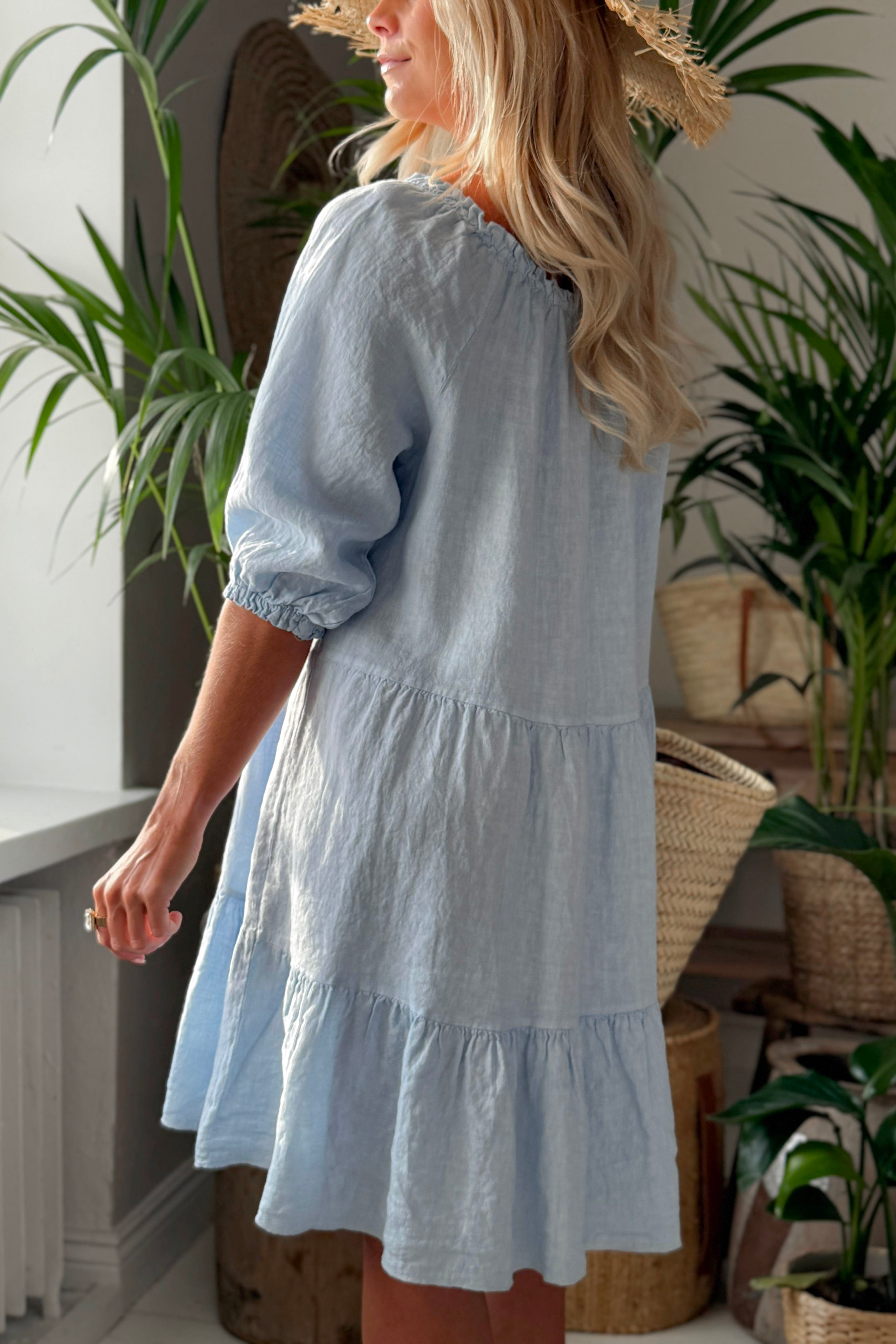 Effortless Convertible Neckline Tiered Relaxed Dress