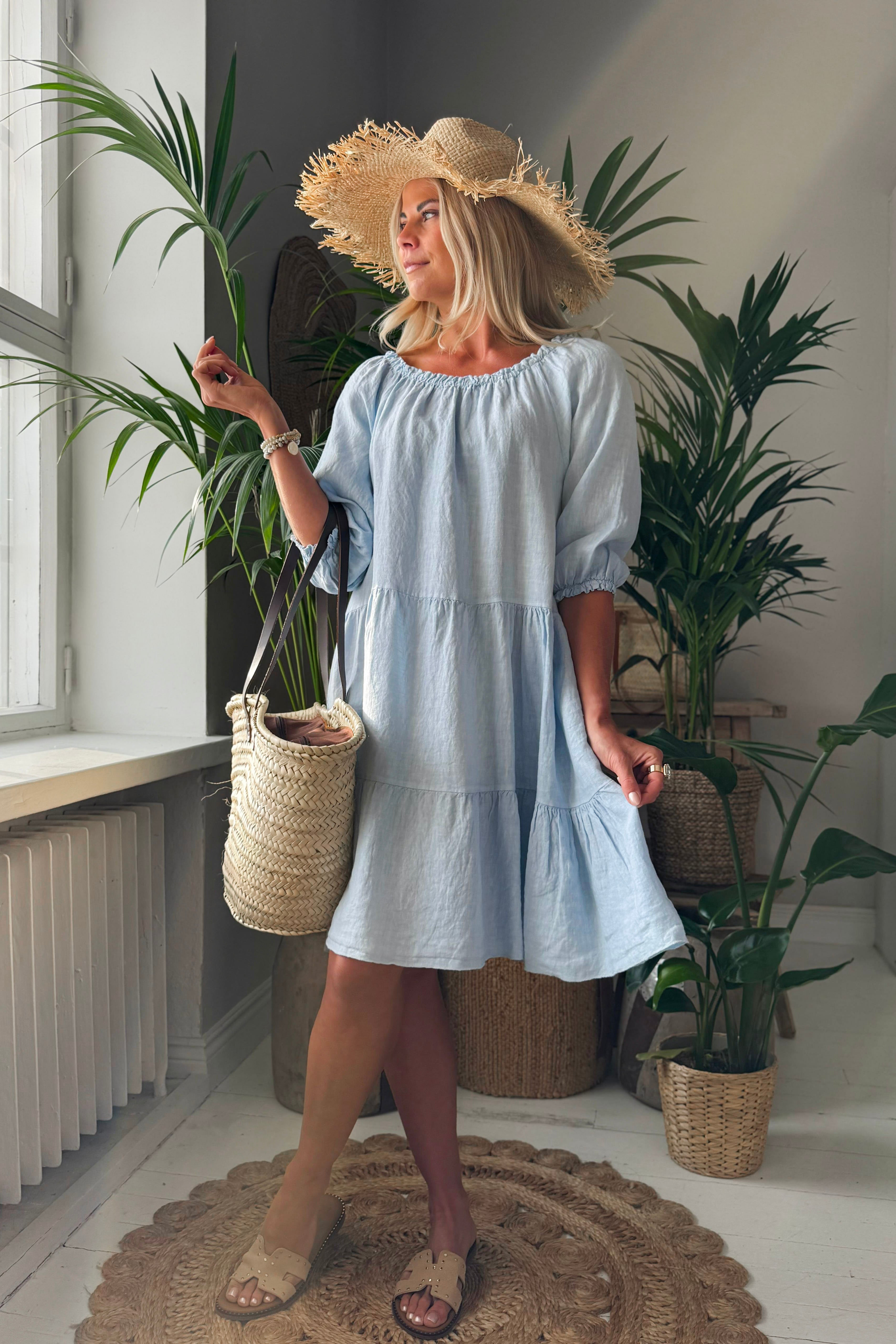 Effortless Convertible Neckline Tiered Relaxed Dress