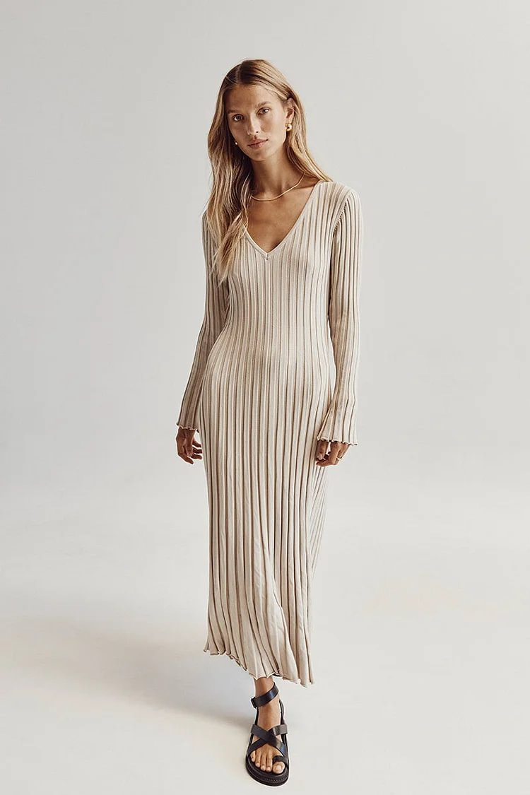 2024 Fall New Sleeved Knit Dress(Buy 2 Free Shipping)