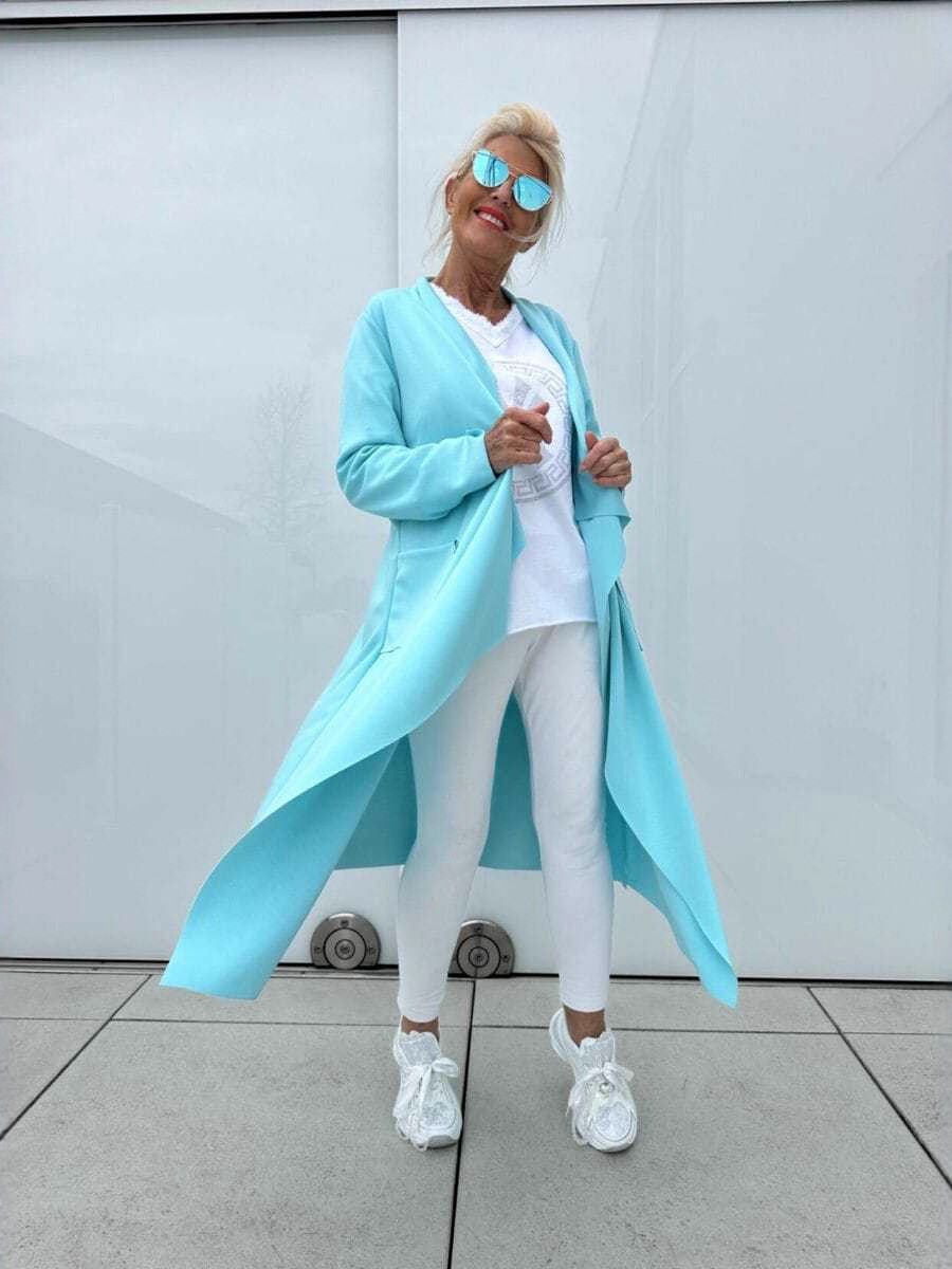 Relaxed Fit Drape Open Jacket with Pockets (Buy 2 Free Shipping)