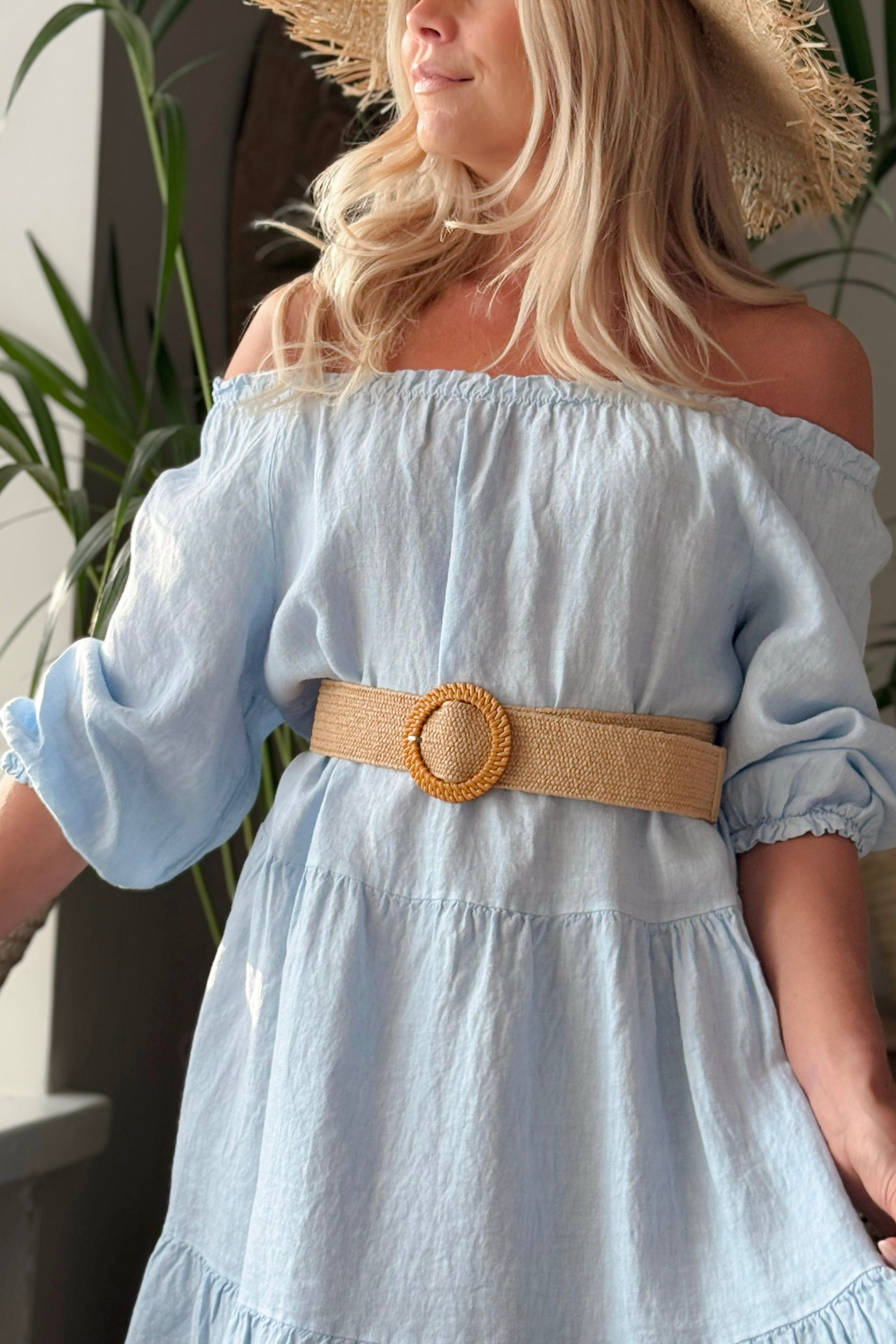 Effortless Convertible Neckline Tiered Relaxed Dress