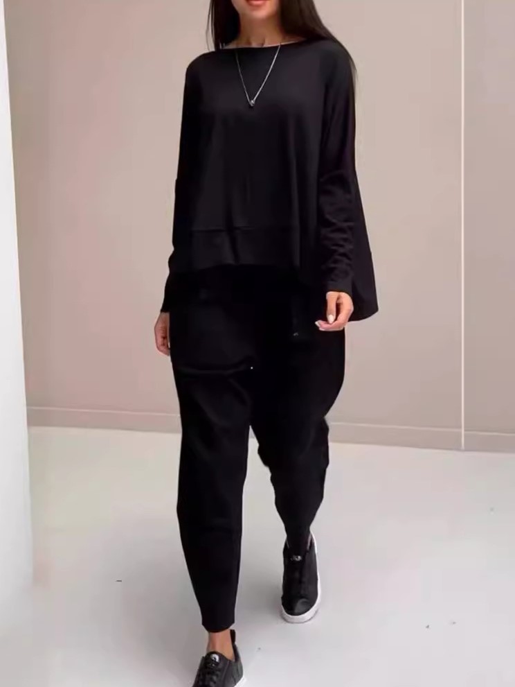 Minimalist Lace-Up Back Top and Pocket Pants Set (Buy 2 Free Shipping)