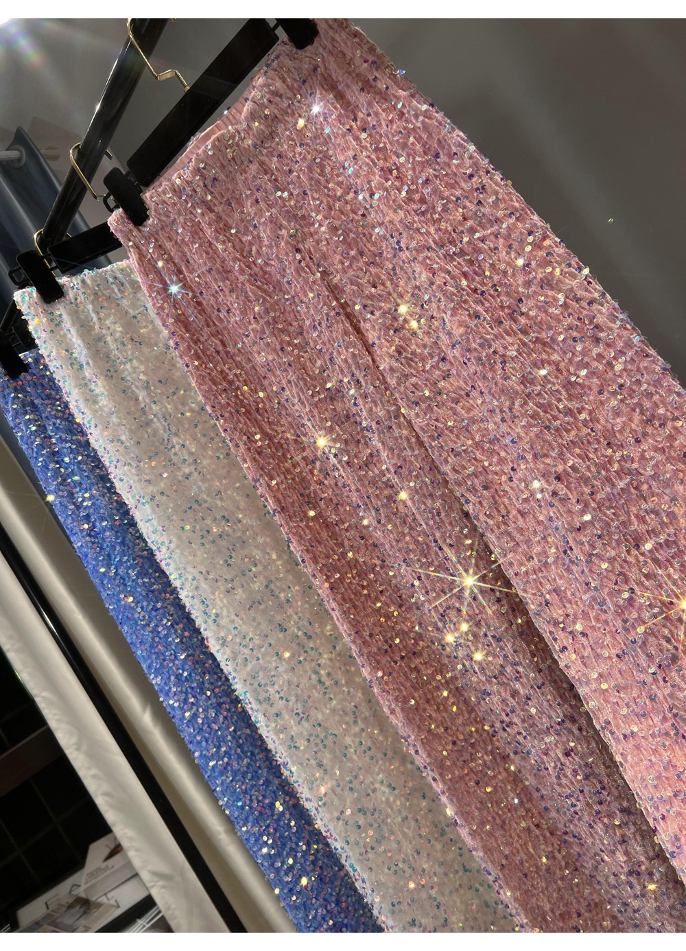 Sequin Velvet Elastic Waist Wide Leg Pants (Buy 2 Free Shipping)