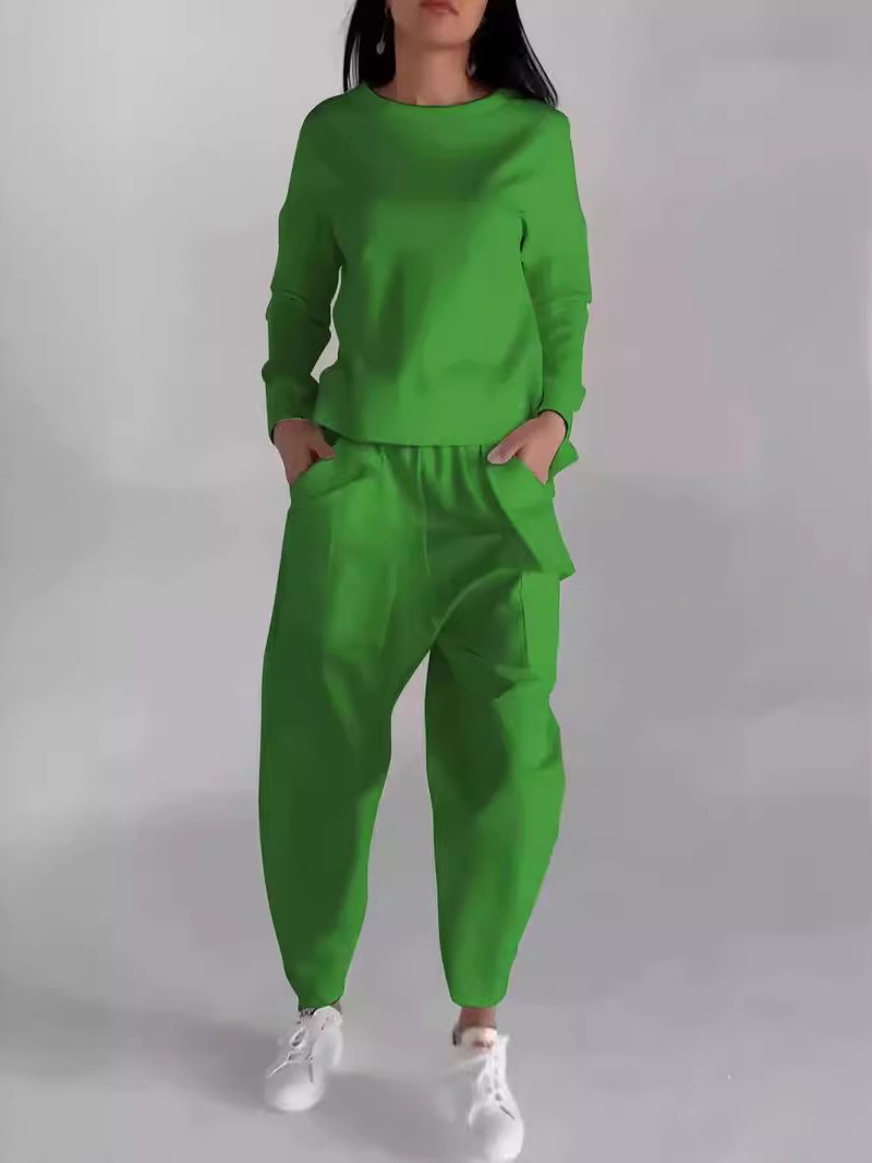 Minimalist Lace-Up Back Top and Pocket Pants Set (Buy 2 Free Shipping)