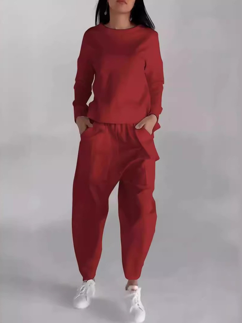 Minimalist Lace-Up Back Top and Pocket Pants Set (Buy 2 Free Shipping)