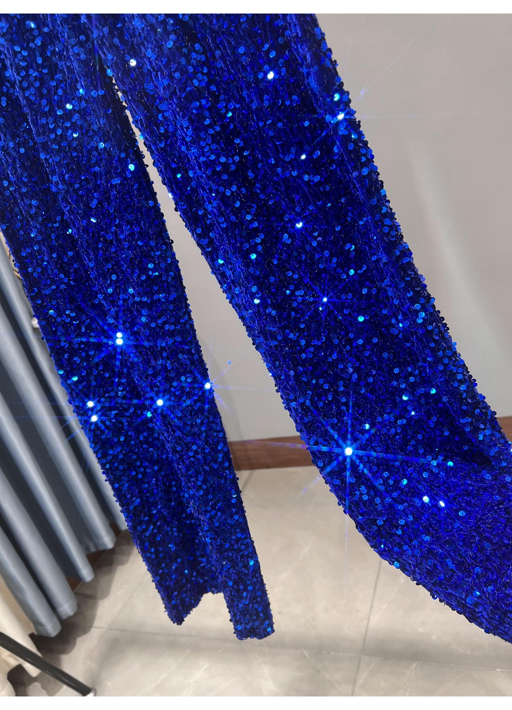 Sequin Velvet Elastic Waist Wide Leg Pants (Buy 2 Free Shipping)