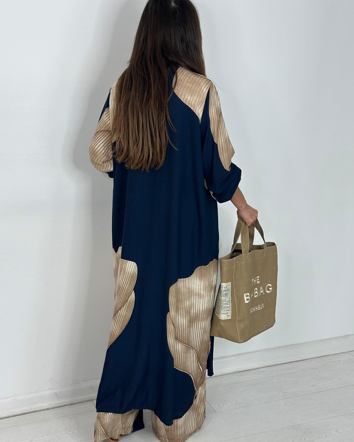 Chic Printed Longline Shirt & Wide-Leg Pants Two Piece Set (Buy 2 Free Shipping)