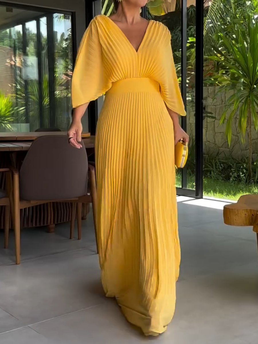 Last Day Promotion🔥Floating V-Neck Rib Dress(BUY 2 FREE SHIPPING)