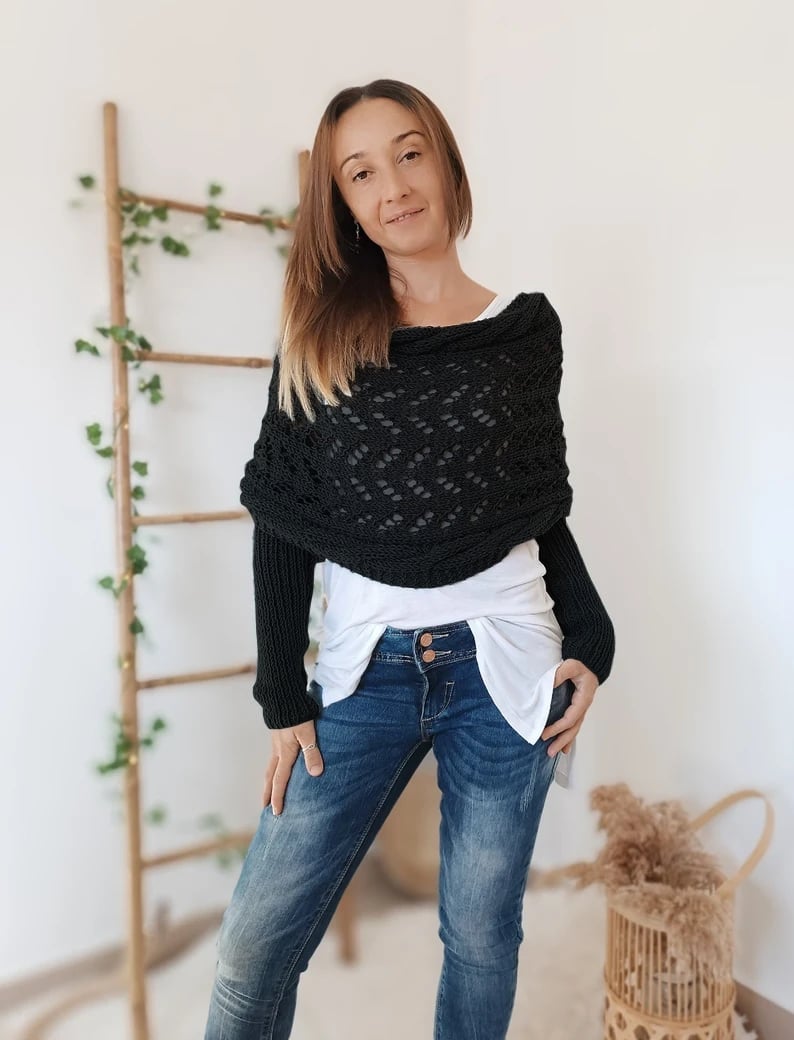 Knitted Cable Wrap Shrugs (Buy 2 Free Shipping)