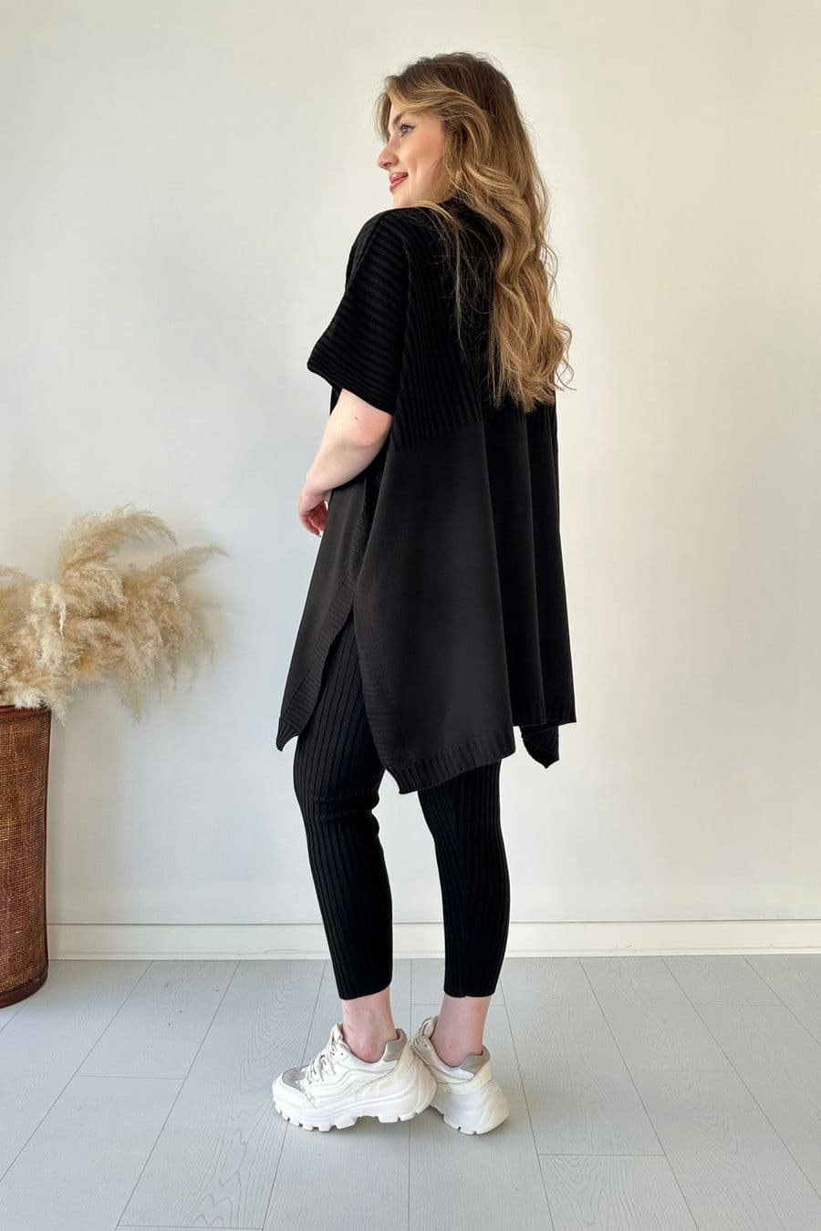 Cozy Ribbed Knit with Side Slits and Leggings Two Piece Set (Buy 2 Free Shipping)