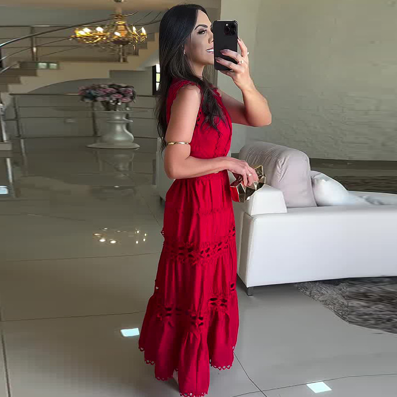 V-neck Hollow Dress (Buy 2 Free Shipping)