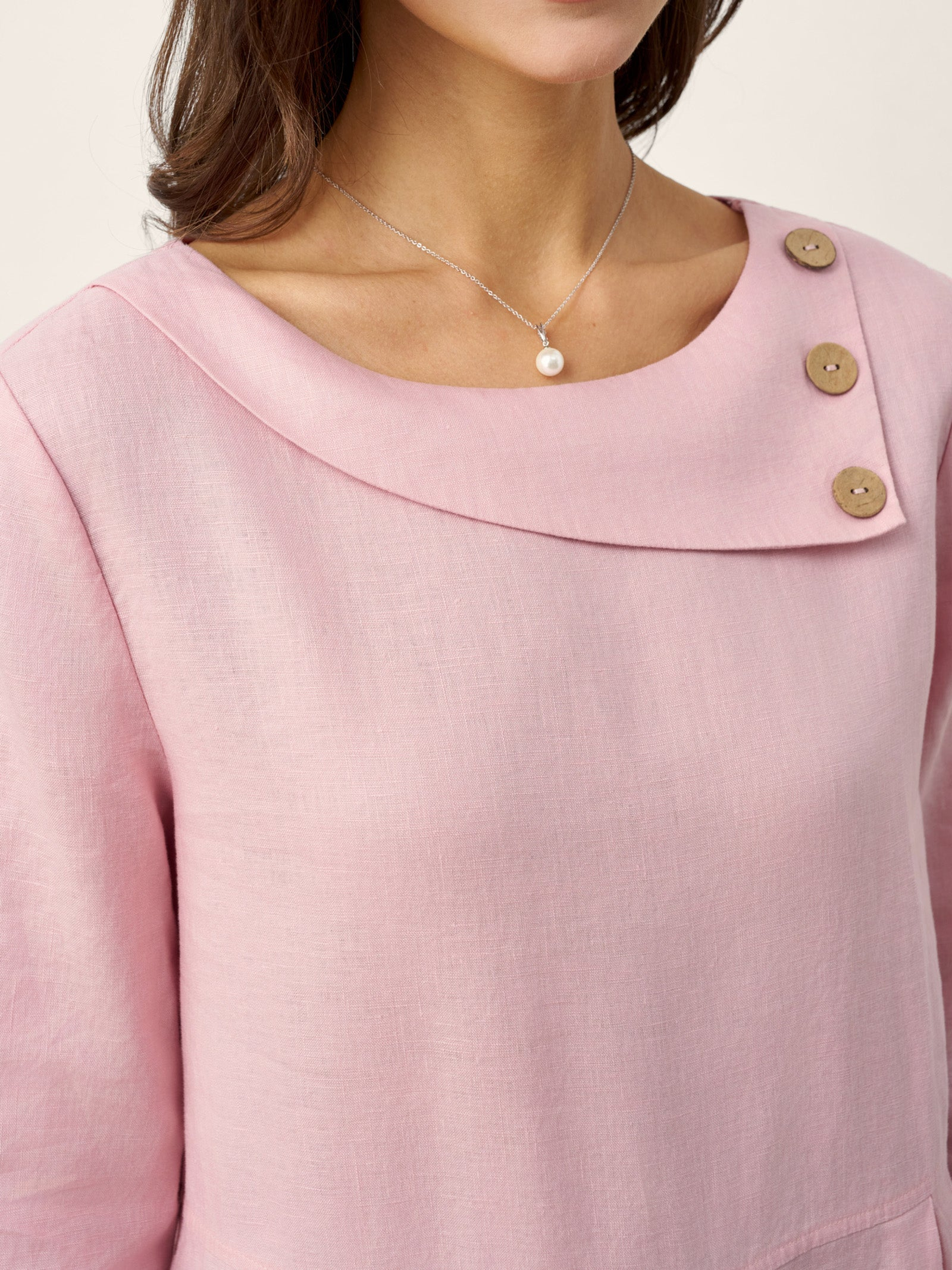 Elegant Button Detail Pleated Midi Dress (Buy 2 Free Shipping)